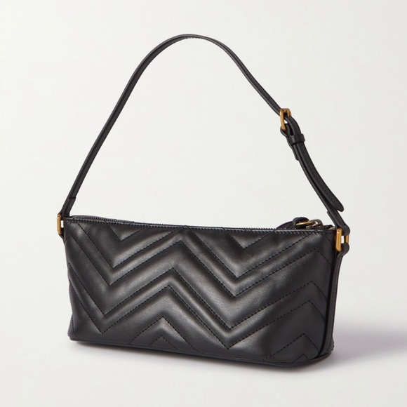 GUCCI Marmont GG logo quilted leather shoulder bag - Picture 3 of 5